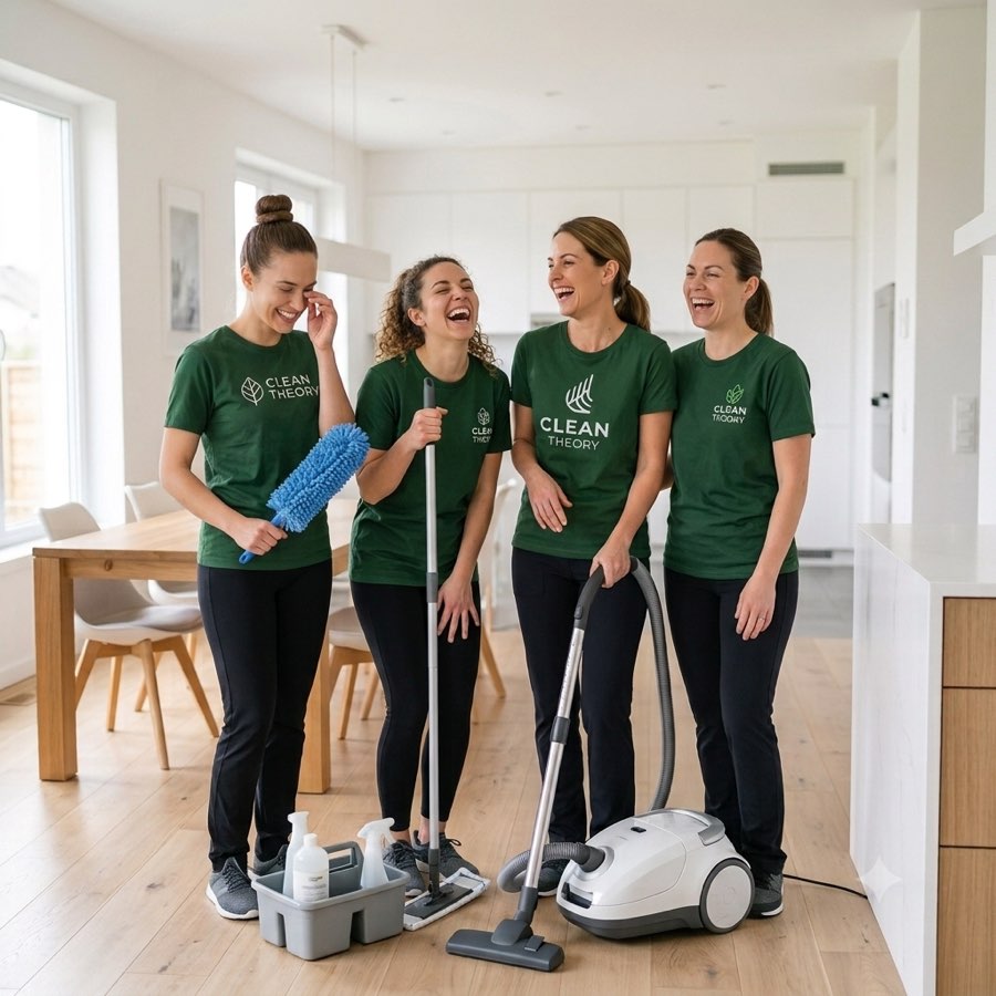 Clean Theory team laughing together